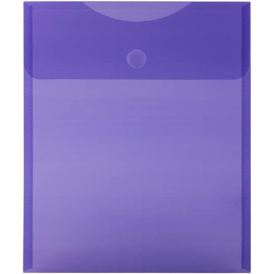 JAM Paper Open End Plastic Envelopes with Hook & Loop Closure